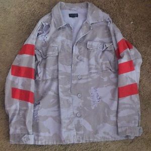 Light purple & camo oversized jacket